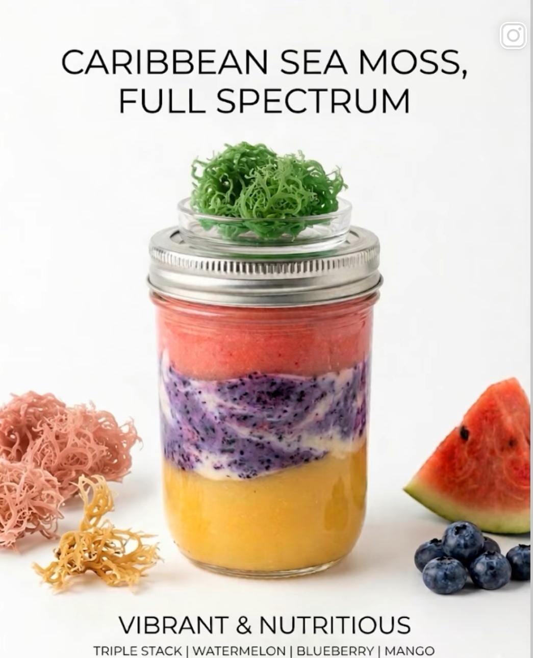 Triple stack watermelon blueberry mango